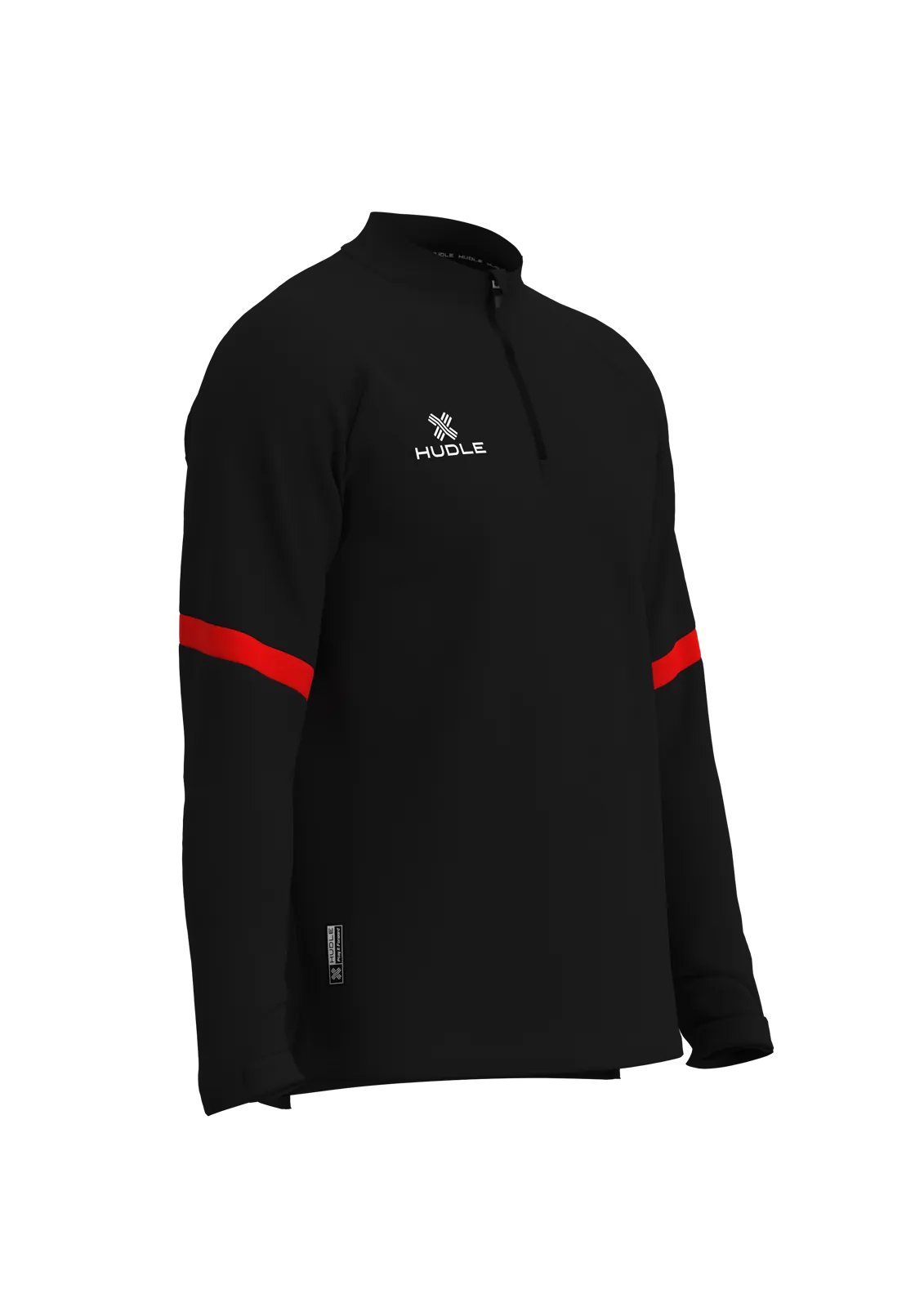 Rafiki ¼ Zip Top — Black/Red