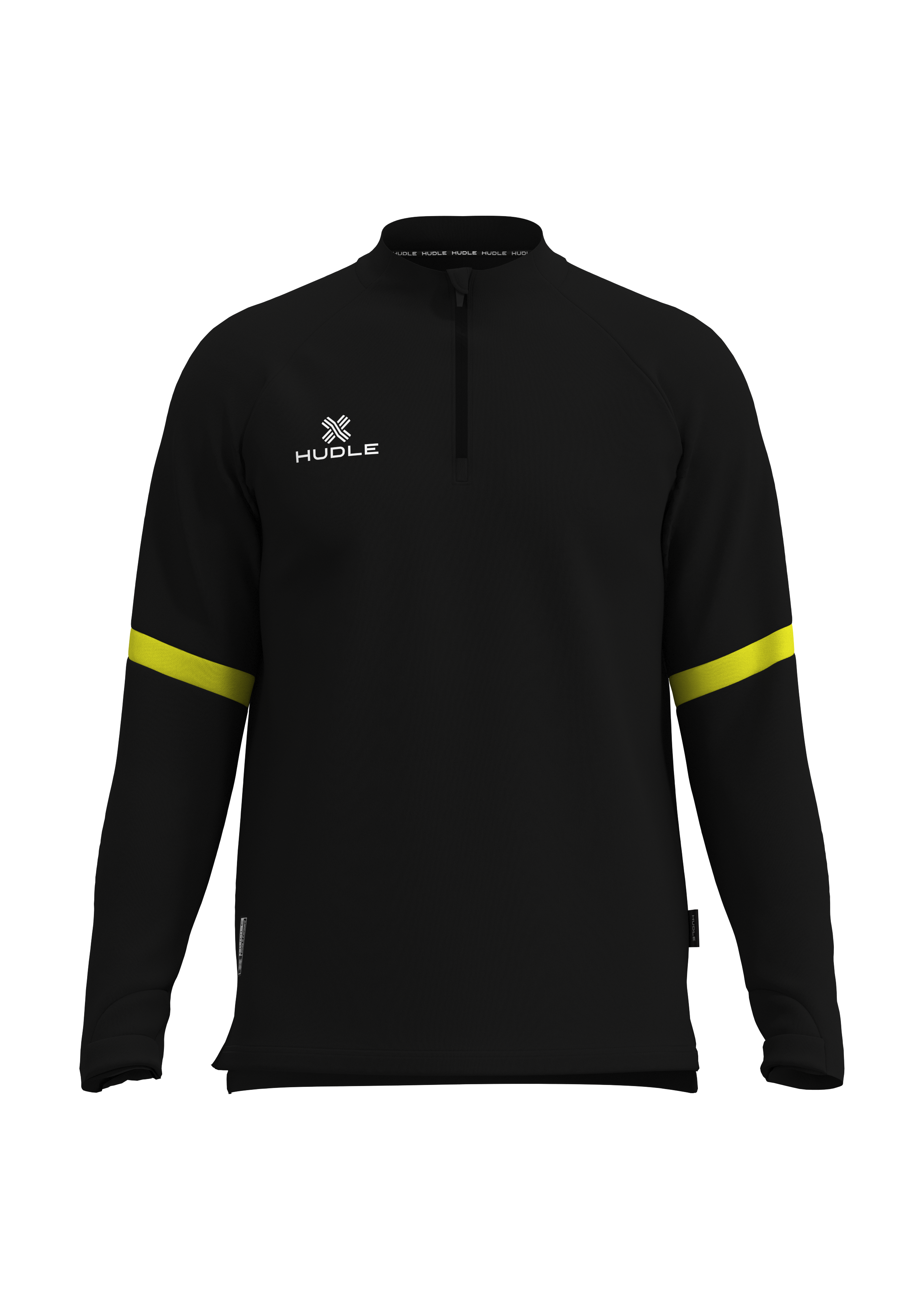 Rafiki Quarter Zip Black Yellow